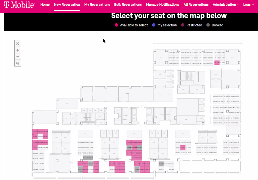 CADViewer Used in T-Mobile Seat Allocation Tool 